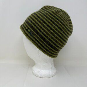 Outdoor Reseach wool hat beanie striped knit green olive  moss